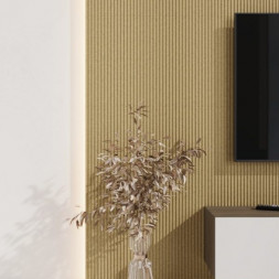 Стеновая квадратная панель Полосы под покраску бежевый