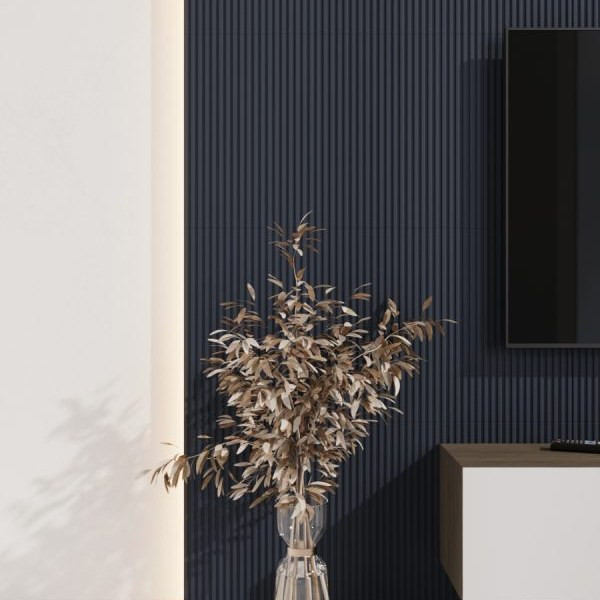 Стеновая квадратная панель Полосы Темно-синий Ликорн 