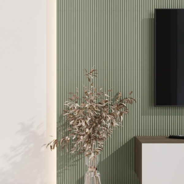 Стеновая квадратная панель Полосы Фисташка Ликорн 