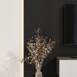 Стеновая квадратная панель Полосы Черный