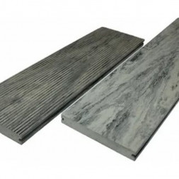 Террасная доска цвет Бело-серый Коллекция Solid Colorite Woodvex