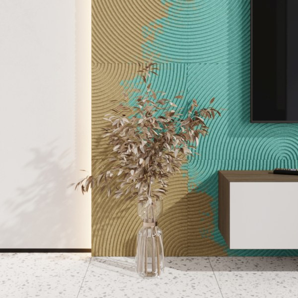 Стеновая квадратная панель Круги под покраску бежевый Ликорн 