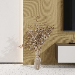 Стеновая квадратная панель Круги под покраску бежевый