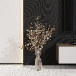 Стеновая квадратная панель Круги Черный