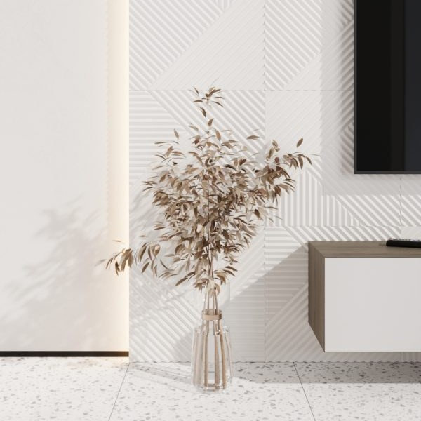 Стеновая квадратная панель Пирамида Белая Ликорн 