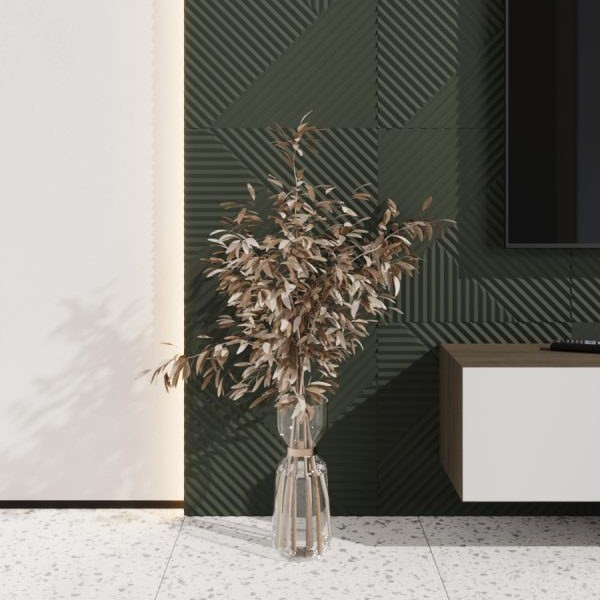 Стеновая квадратная панель Пирамида Оливковый Ликорн 