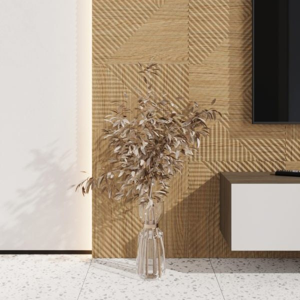 Стеновая квадратная панель Пирамида Орех Светлый Ликорн 