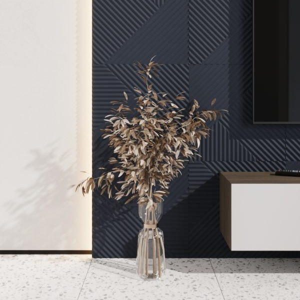 Стеновая квадратная панель Пирамида Темно-синяя Ликорн 