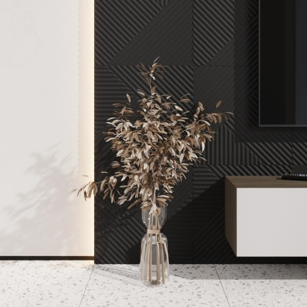 Стеновая квадратная панель Пирамида Черная Ликорн 