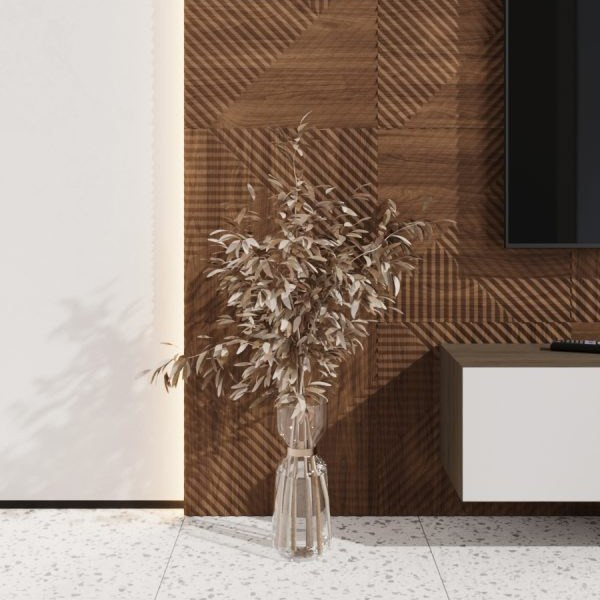 Стеновая квадратная панель Пирамида Орех темный Ликорн 