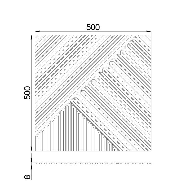 Стеновая квадратная панель Пирамида Орех темный Ликорн 